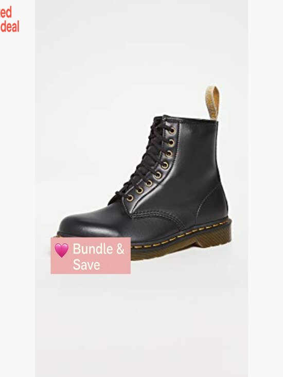 8 Eye Lace-Up Combat Boot with Yellow Stitching main image 4